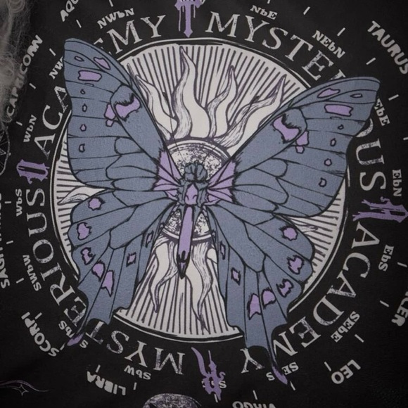 Goth Core Grunge Core Butterfly Horoscope Print Pillow Cover - Picture 3 of 4